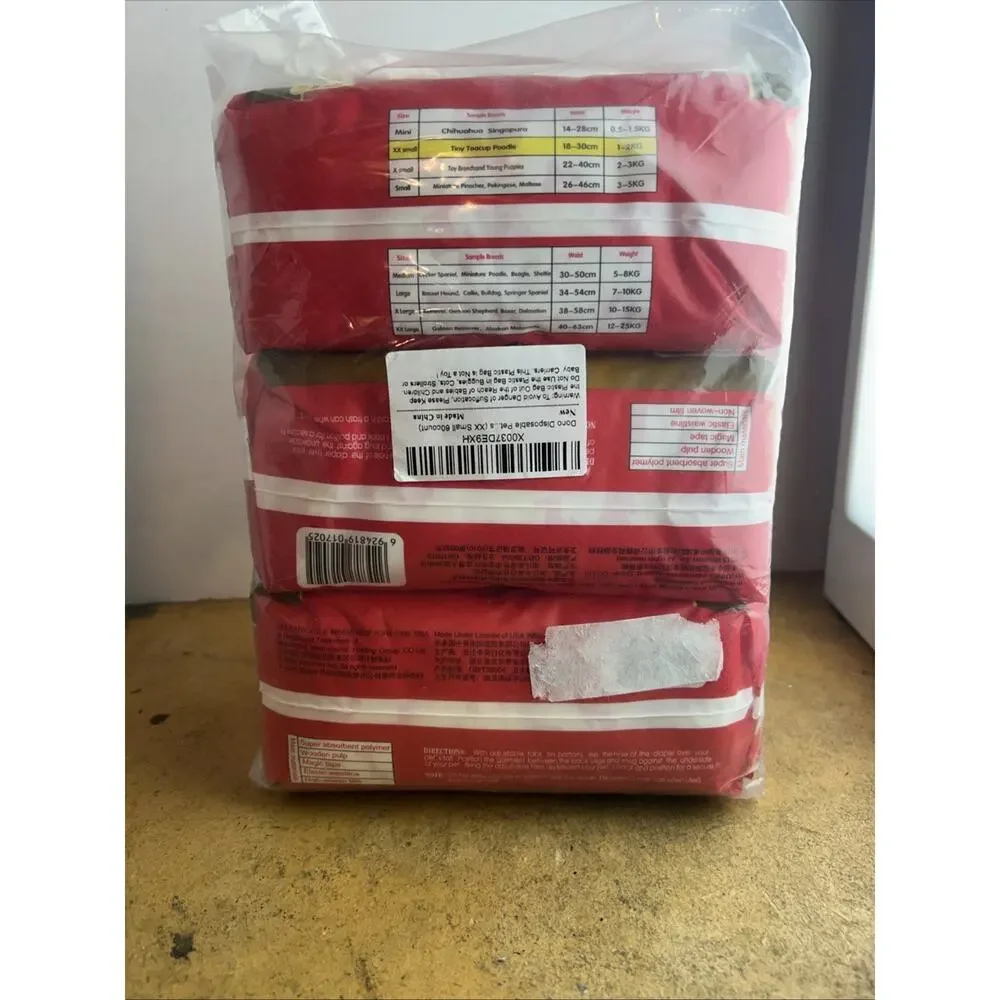 Dono Pet Dog/Cat Disposable Diapers, XXSmall, 60 Count, NWT in Sealed Pkgs